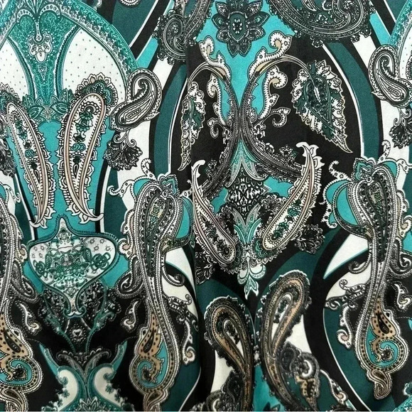 Brody Myles Blouse Collared Buttons Green/Blue/White Patterned Size Small - Picture 16 of 16